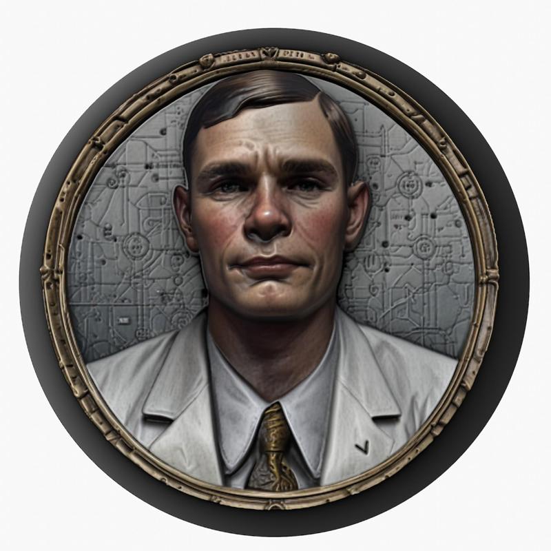 Alan Turing medallion pendant