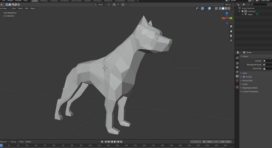 Low poly dog decoration
