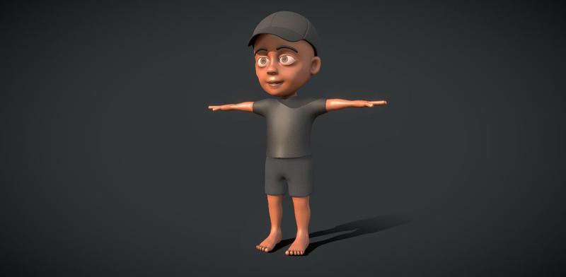 Cartoon Character with Cap