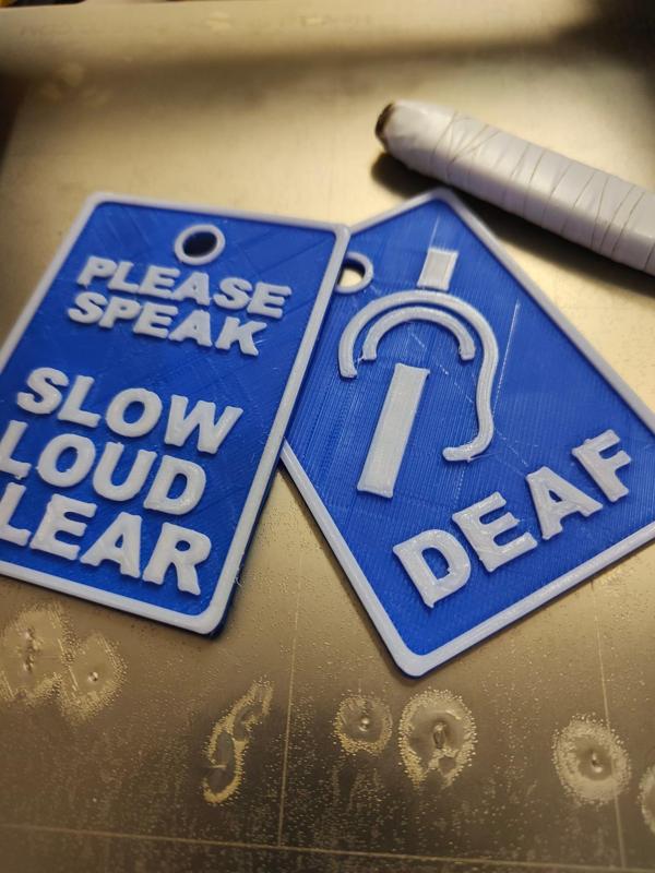 Deaf Sign/Notice/Token for lanyards/keyring etc.