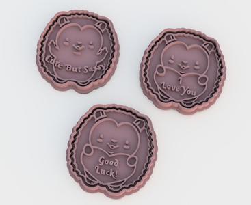 Hedgehog Valentine's Day cookie cutter set of 3