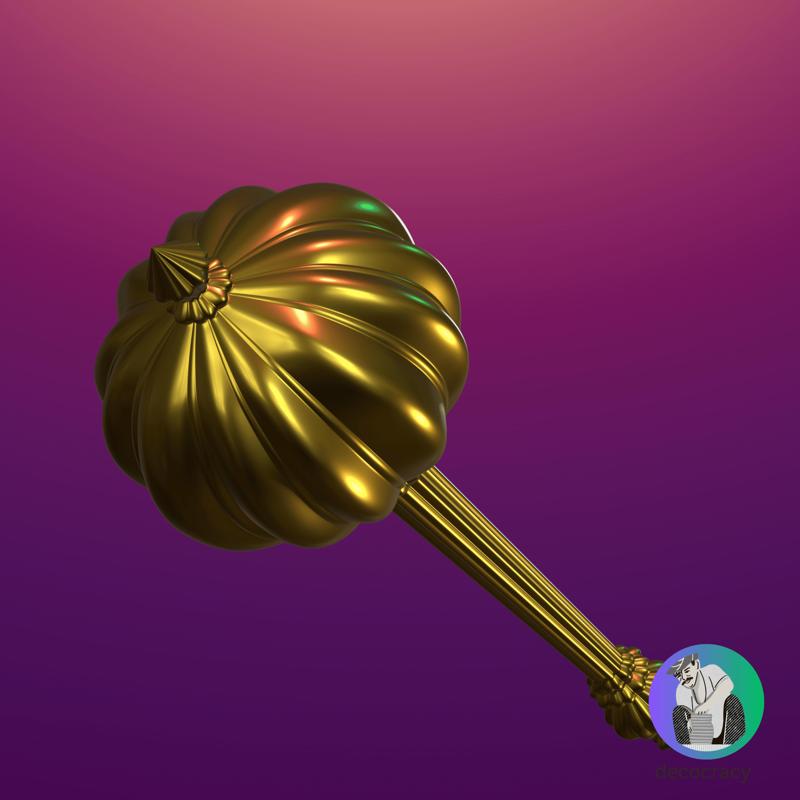 Divine Lord Hanuman Mace | Golden Gada of Lord Bajrangbali | Ram Bhakt Symbol for Puja & Decor (7 in)