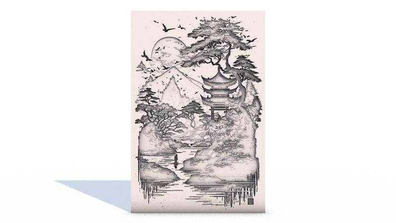 Japanese landscape home decor wall art no.11