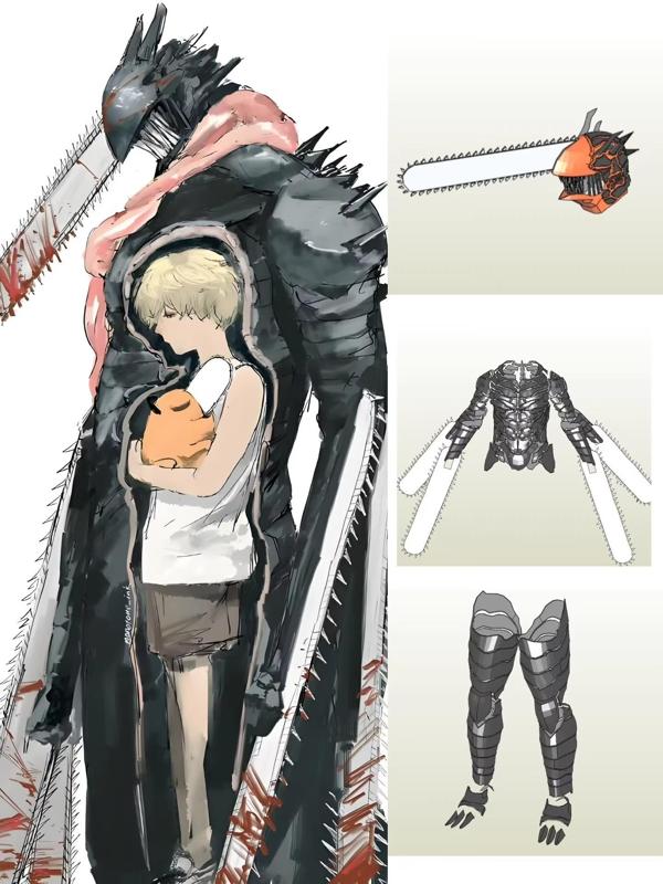 Chainsaw Man - Full Body Chainsaw Devil Armor Cosplay - Wearable EVA Foam Pepakura Template - PDO File