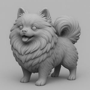 Little Pomeranian Dog STL FILE FOR PRINTER 3D