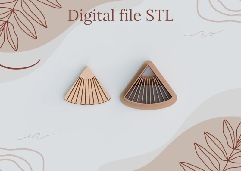 Digital STL files for 3D printing Clay earrings Boho flower Geometry cutters Polymer clay tools sharp version cutters download files