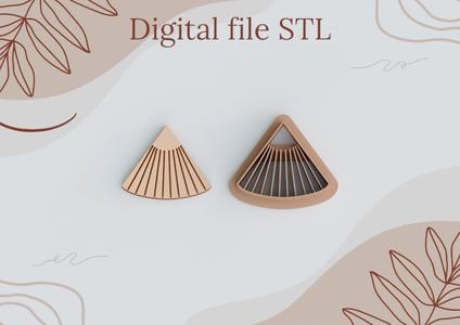 Digital STL files for 3D printing Clay earrings Boho flower Geometry cutters Polymer clay tools sharp version cutters download files