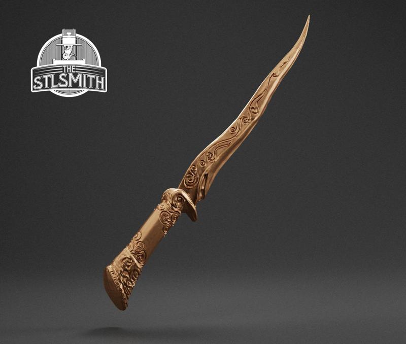 Ebony Dagger Skyrim Life Size Prop STL