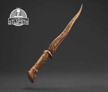 Ebony Dagger Skyrim Life Size Prop STL