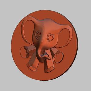 Elephant simple relief 3D STL file