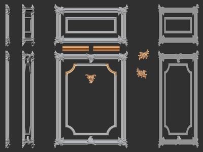 WALL PANEL classical decoration ONE FROM 36 3D MODEL