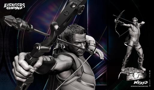Wicked Marvel Hawkeye Avengers Diorama Sculpture