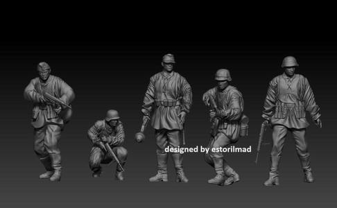 WW2 5 GERMAN SOLDIERS WAFFEN SS ACTION v2