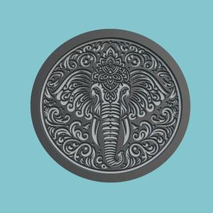 Elephant Medallion Elephant 3d Print Model