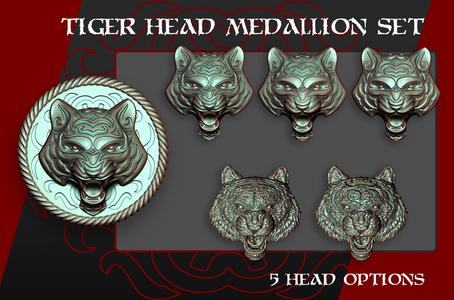 Tiger Pendant Medalion 3D print model 3D print model