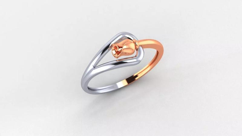 Flower Ultra light wt minimalist Plain Gold Ring 3dm stl renders