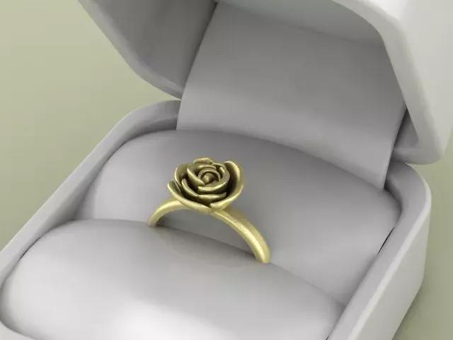 Rose Flower Ring Elegant 3D Printable Jewelry Model 3DM STL OBJ