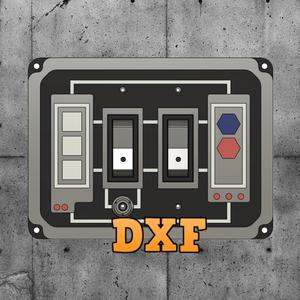 Star Wars Double Gang Rocker Style Light Switch Cover 01 - DXF