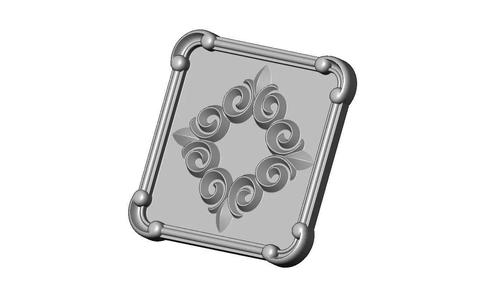 Square scroll eternity floral ornament rosette carving