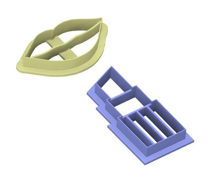 Lips and Lipstick cookie cutters