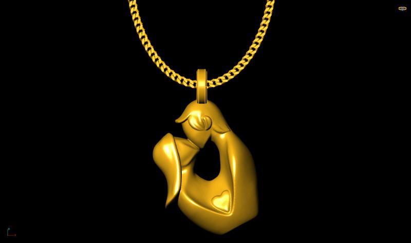 couple kiss pendant charm