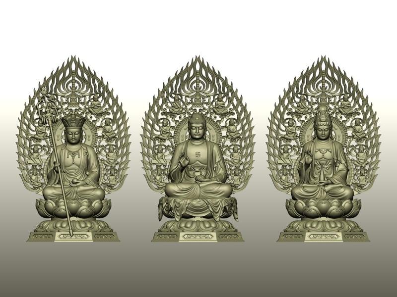 Buddhist Trinity 3D Models