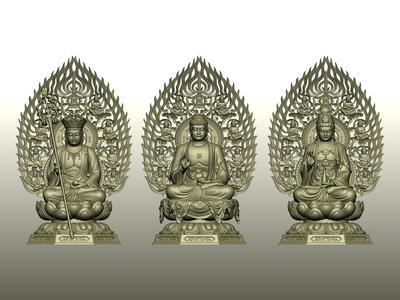 Buddhist Trinity 3D Models