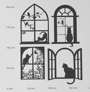 Wandtattoo Katzen am Fenster Sammlung