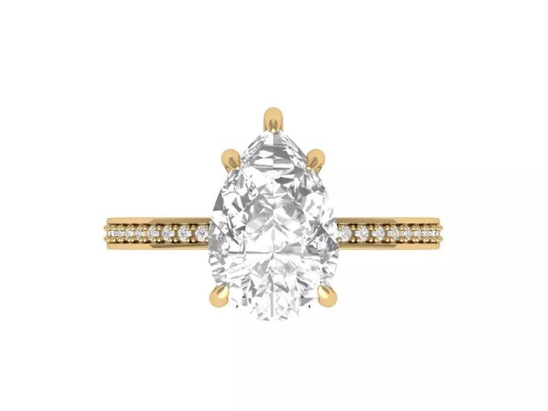 Pear Solitaire Ring