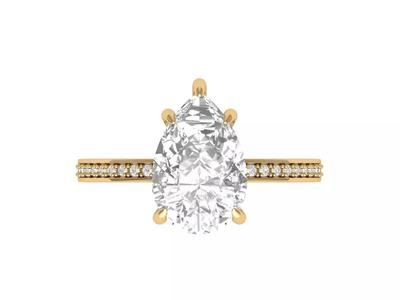 Pear Solitaire Ring