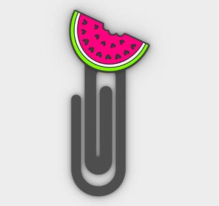 Paperclip I love watermelons - bookmark - 3MF pre-painted , STL