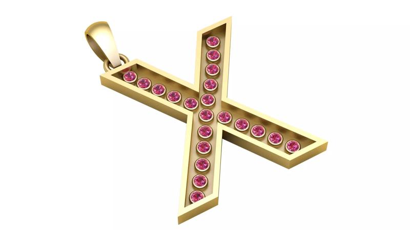 X ALPAHBETS PENDANT   3D PRINTABLE MODEL