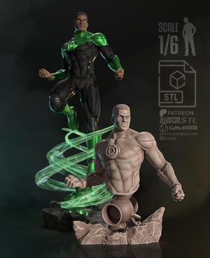 Green Lantern John Stewart Bust Fanart