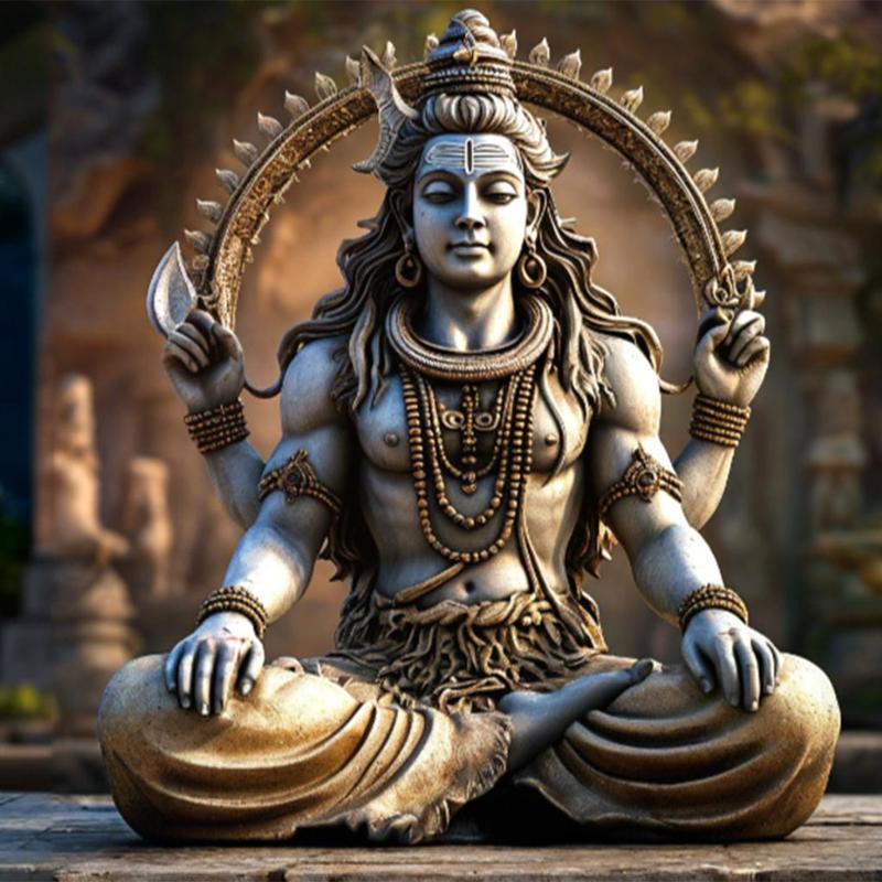 Statue of Shiva in Meditation Pose - Indian Deity