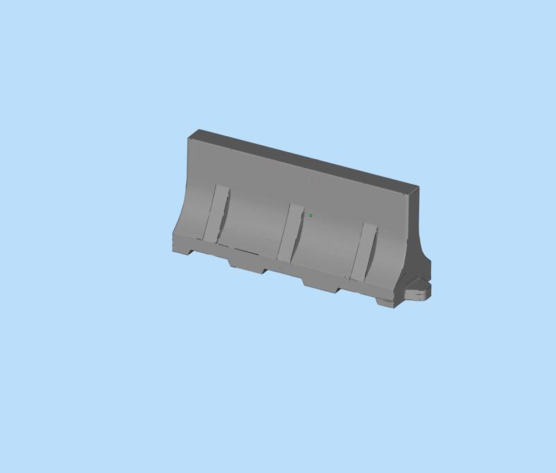 Water barrier, cement barrier module, road barrier, modular safety barrier, plastic barrier 06 miniature scene model