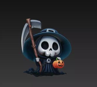 Little Reaper - Stylized Halloween 3D Model