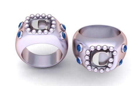 C ALPHABET  RING  3d printable model