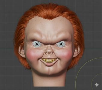Chucky Head STL FILE for printer 3D - Childs Play