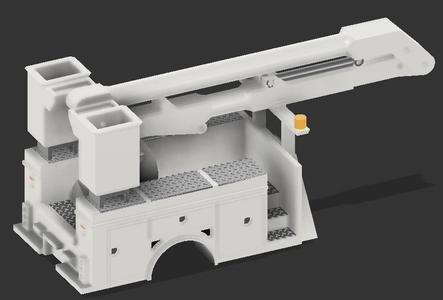 Utility Box and Basket Crane for Electric company truck scale 1-64