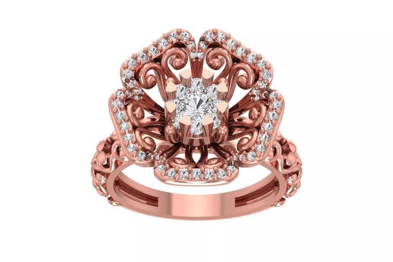 Wedding Engagement Ring Flower for Women