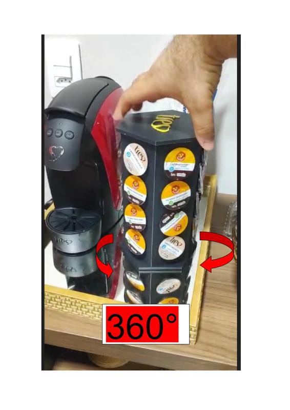 SUPORTE GIRATÓRIO DE CAPSULA DE CAFÉ 3 CORAÇÕES - COFFEE CAPSULE ROTATE HOLDER TRES CORACAÇÕES