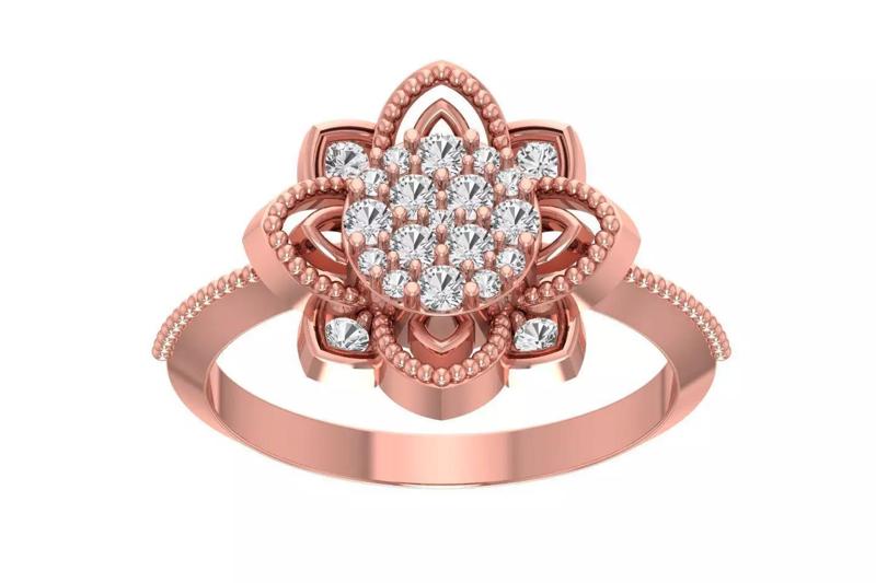 Wedding Engagement Flower Ring for Women