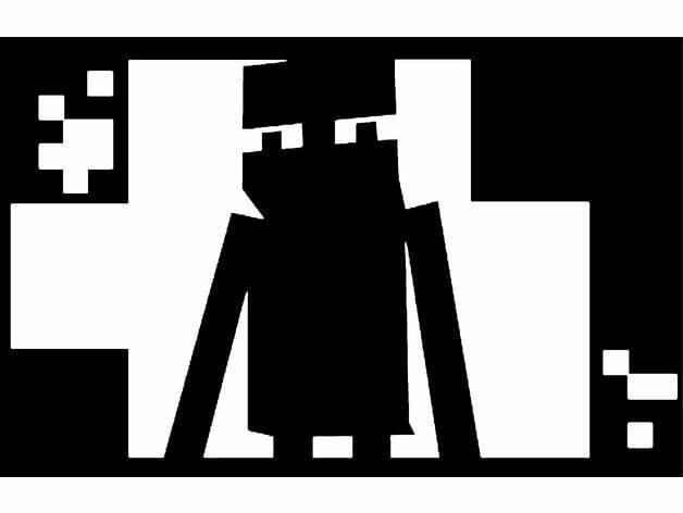 Minimalist Geometric enderman minecraft painting