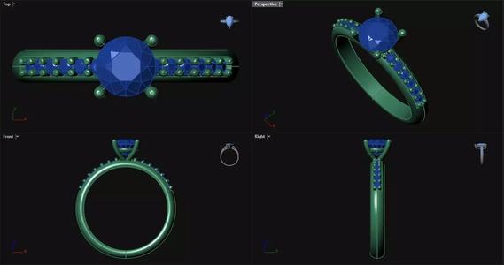 4 Prong Engagement Ring with sidestones