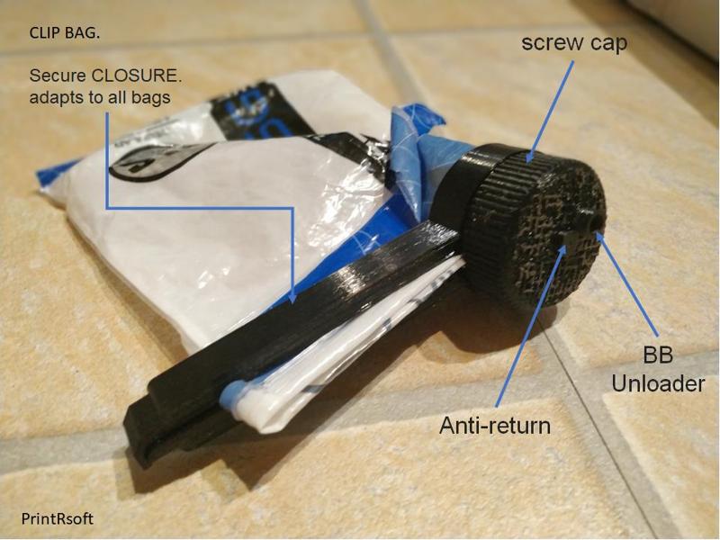 Airsoft Bag clip with Unload cap.
