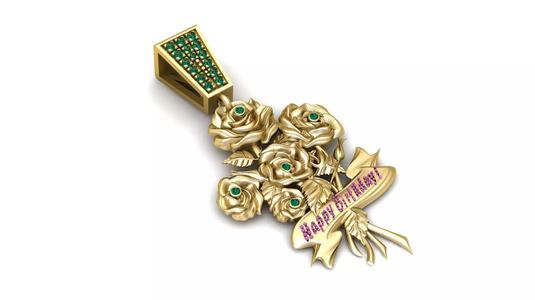 Rose Flower Pendant  3D Printable Model