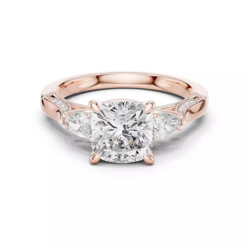 Cushion Pear Solitaire Ring 3dm stl renders animation videos