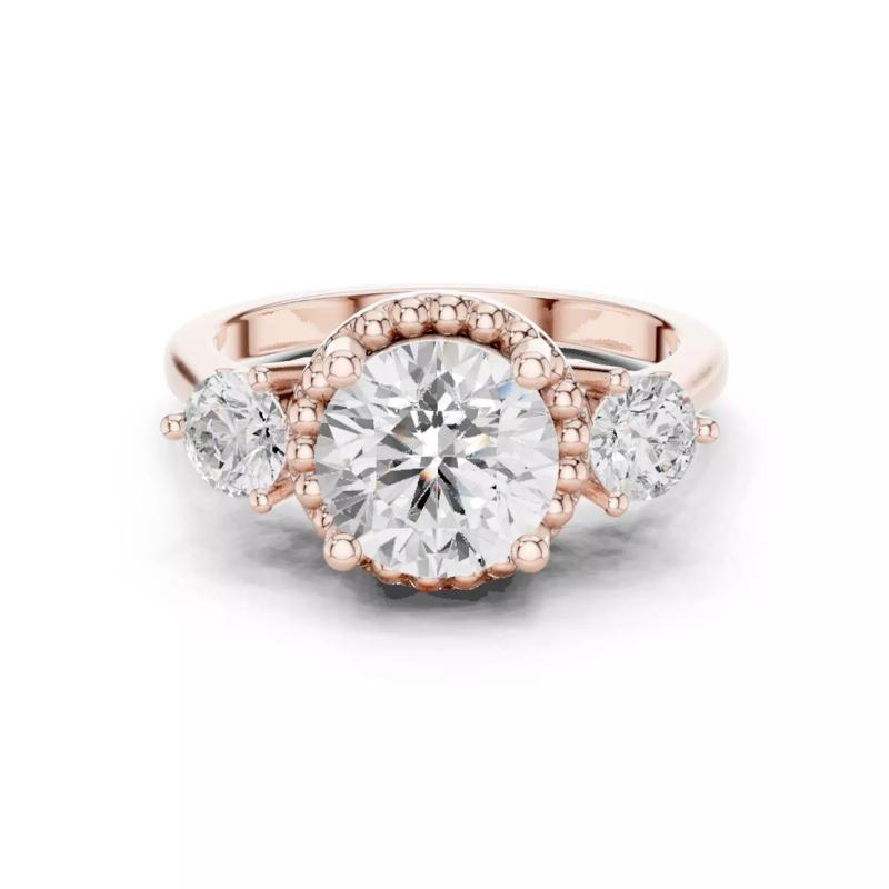 Trio Solitaire Ring 3dm stl renders animation videos details