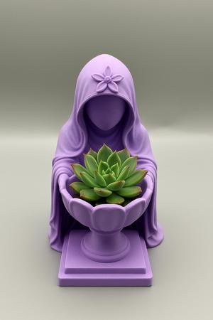 Mystic Hooded Succulent Planter – Symbolic Guardian Statue