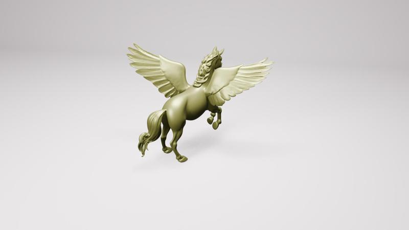 Realistic Pegasus 3D Model STL – Majestic Winged Horse for 3D Printing